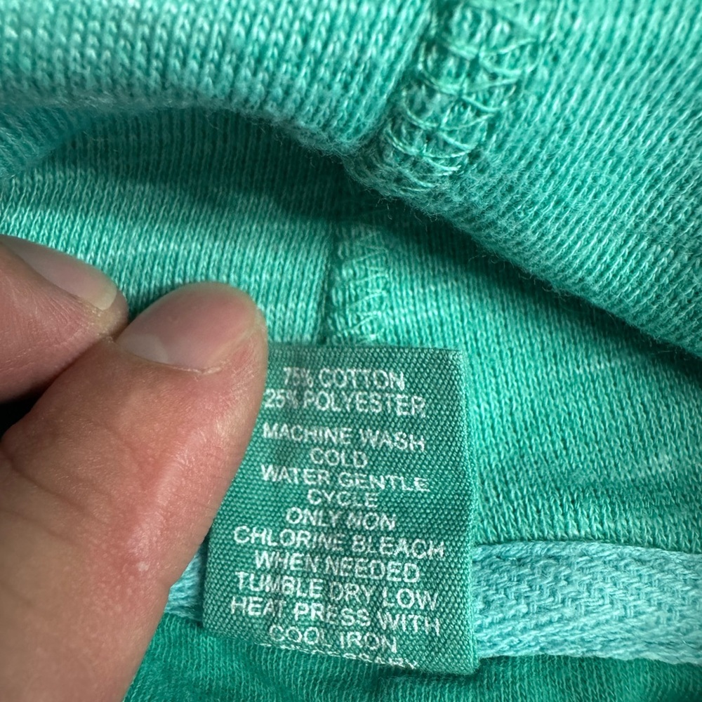 Women’s The Black Dog Cowl Neck Sweatshirt Green Blue Teal Size XS - Picture 3 of 5